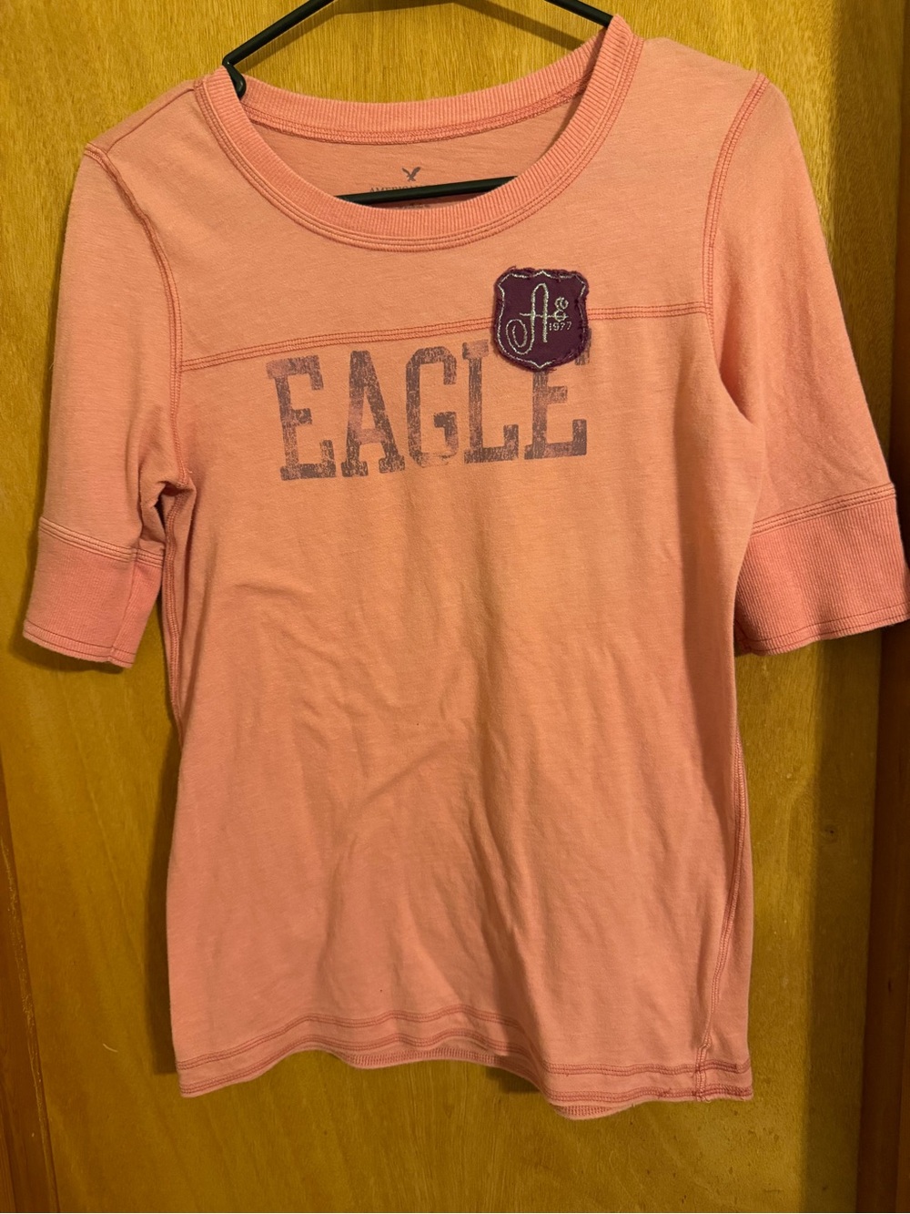 American Eagle Outfitters Pink Graphic Short Sleeve Tee